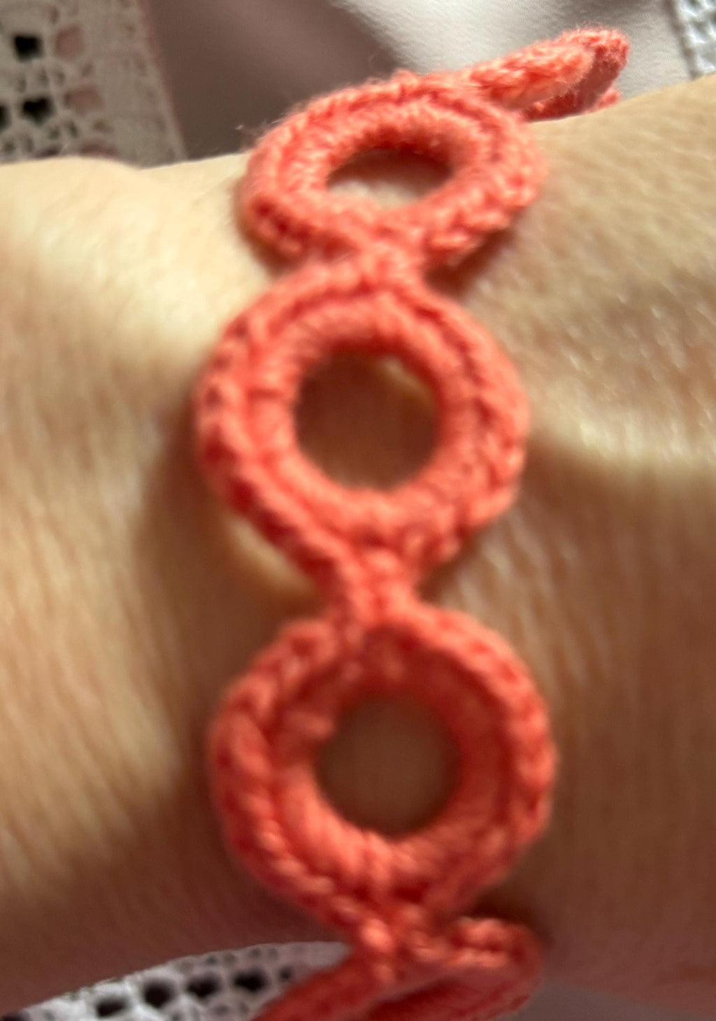 Crochet bracelet and earings set.