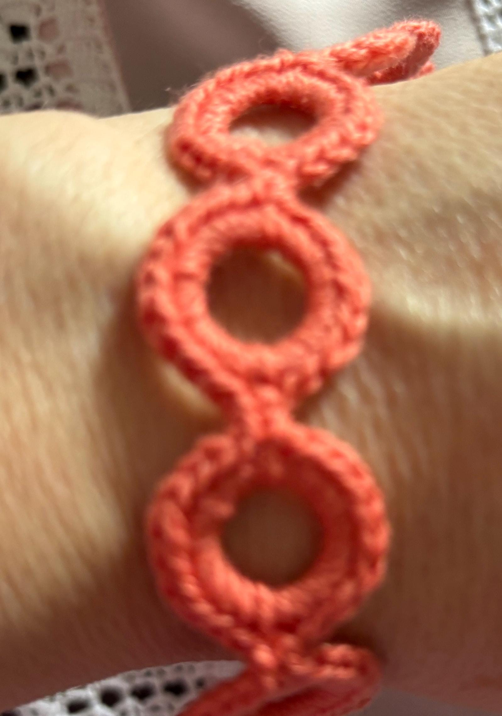 Crochet bracelet and earings set.