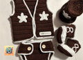 Crochet cowboy baby set.