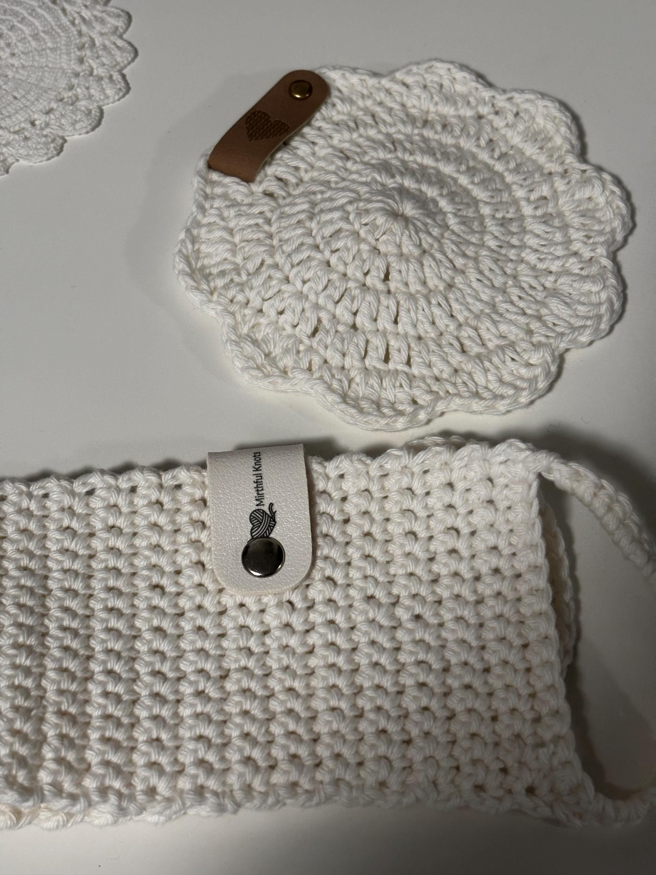 Crochet mug sleeve and coaster set.
