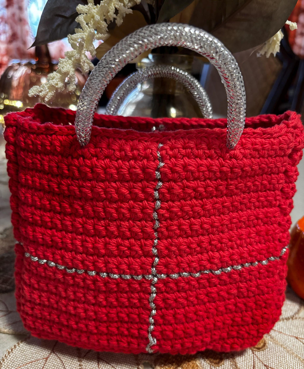 Crochet gift bag.