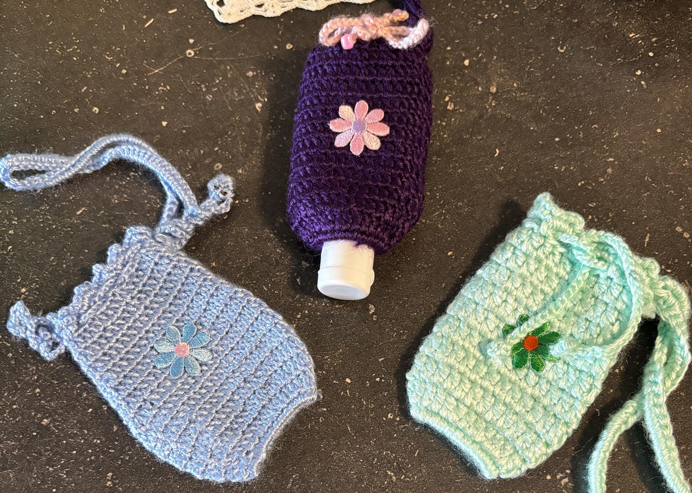 Crochet hand sanitizer case