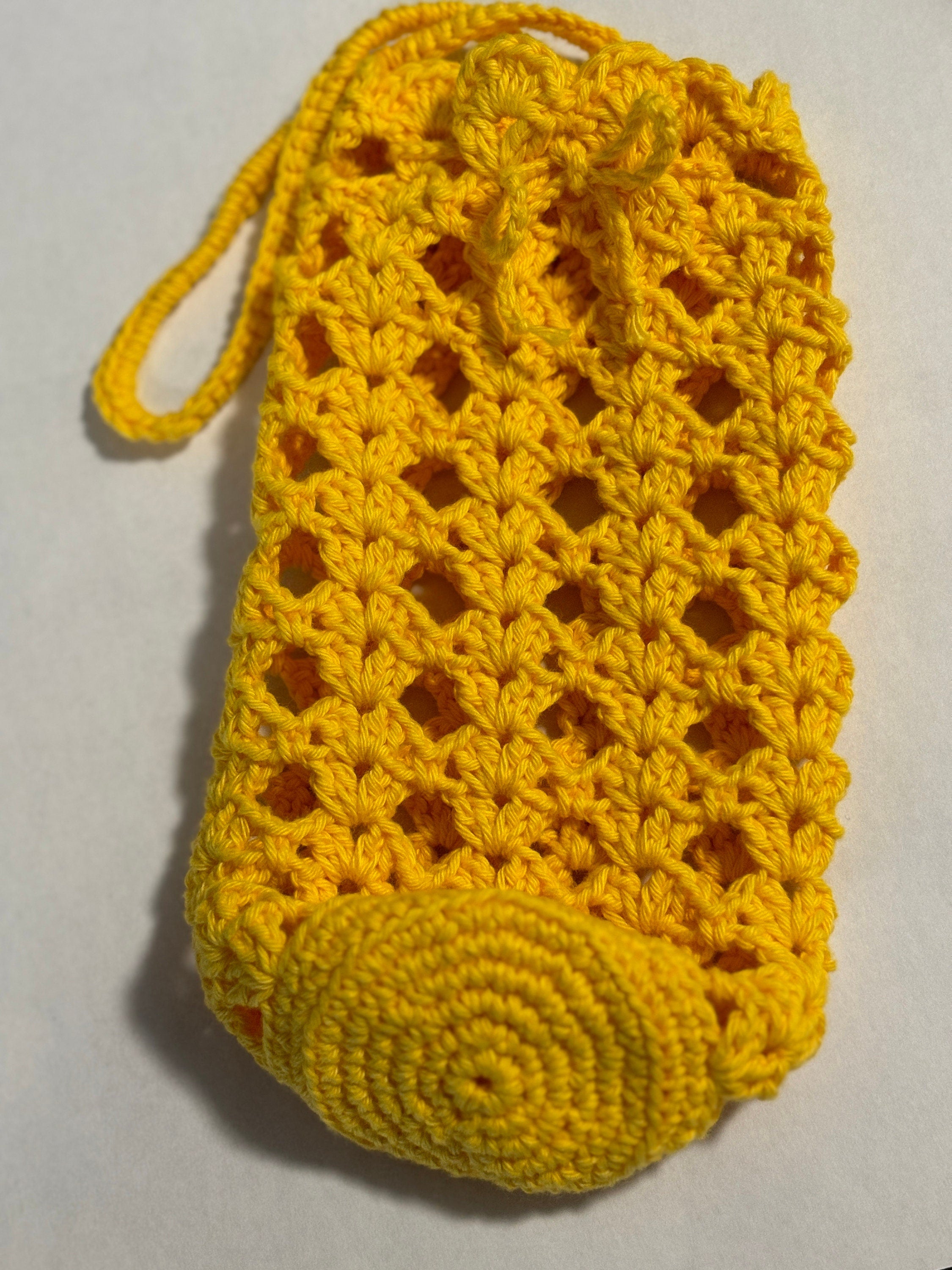Crochet water bottle holder.