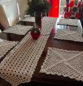 Crochet table runner and placemat set.