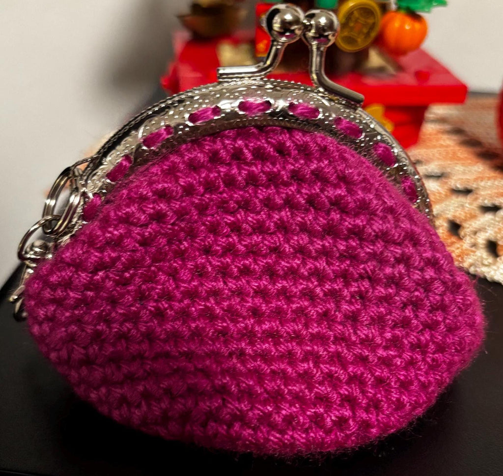 Crochet coin purse.