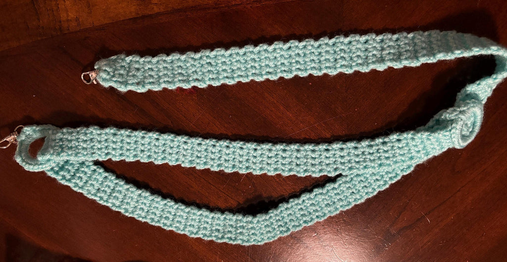 Crochet crossbody bag.