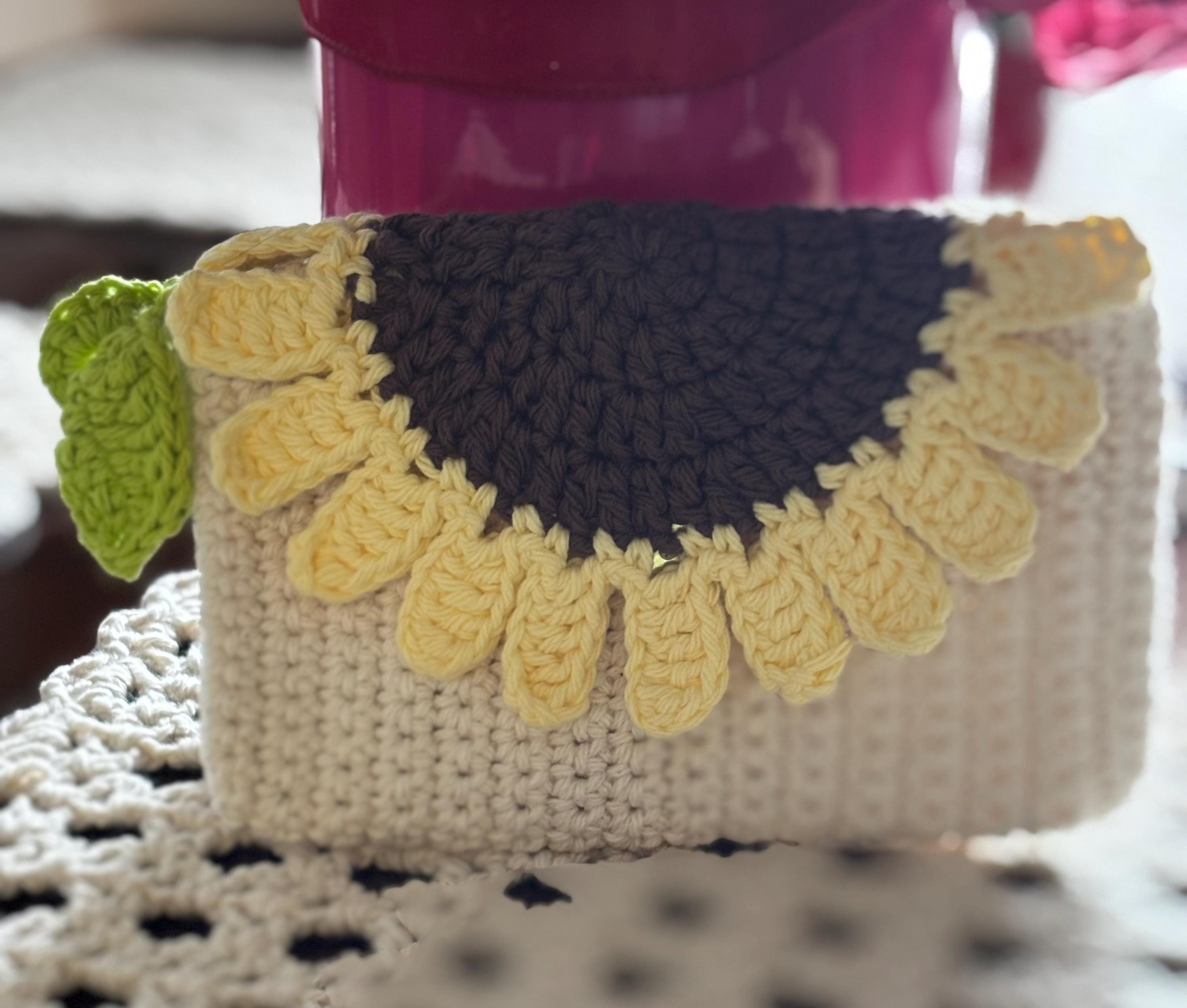 Crochet sunflower wallet.