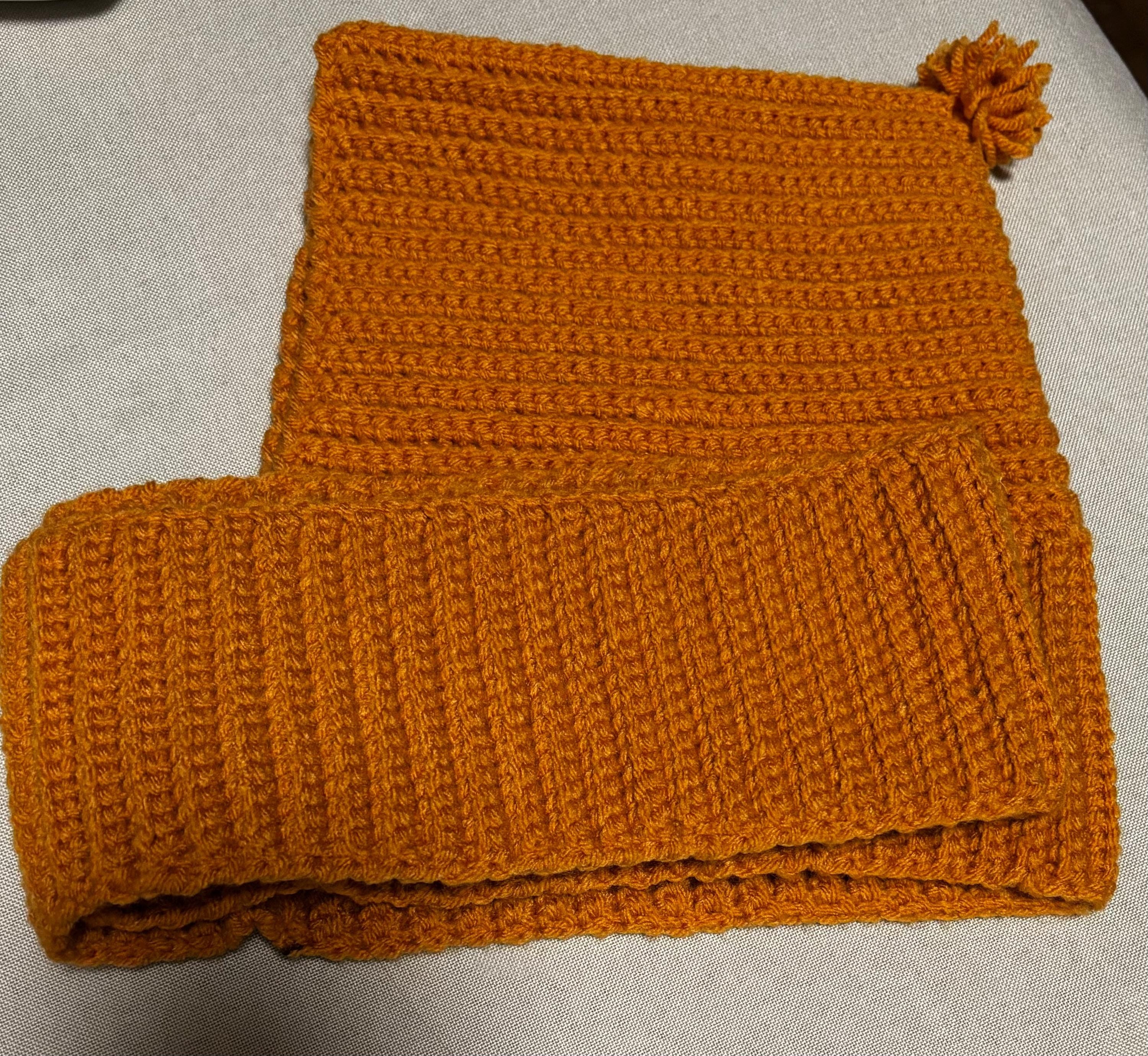 Crochet hooded scarf for toddlers.