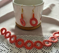 Crochet bracelet and earings set.
