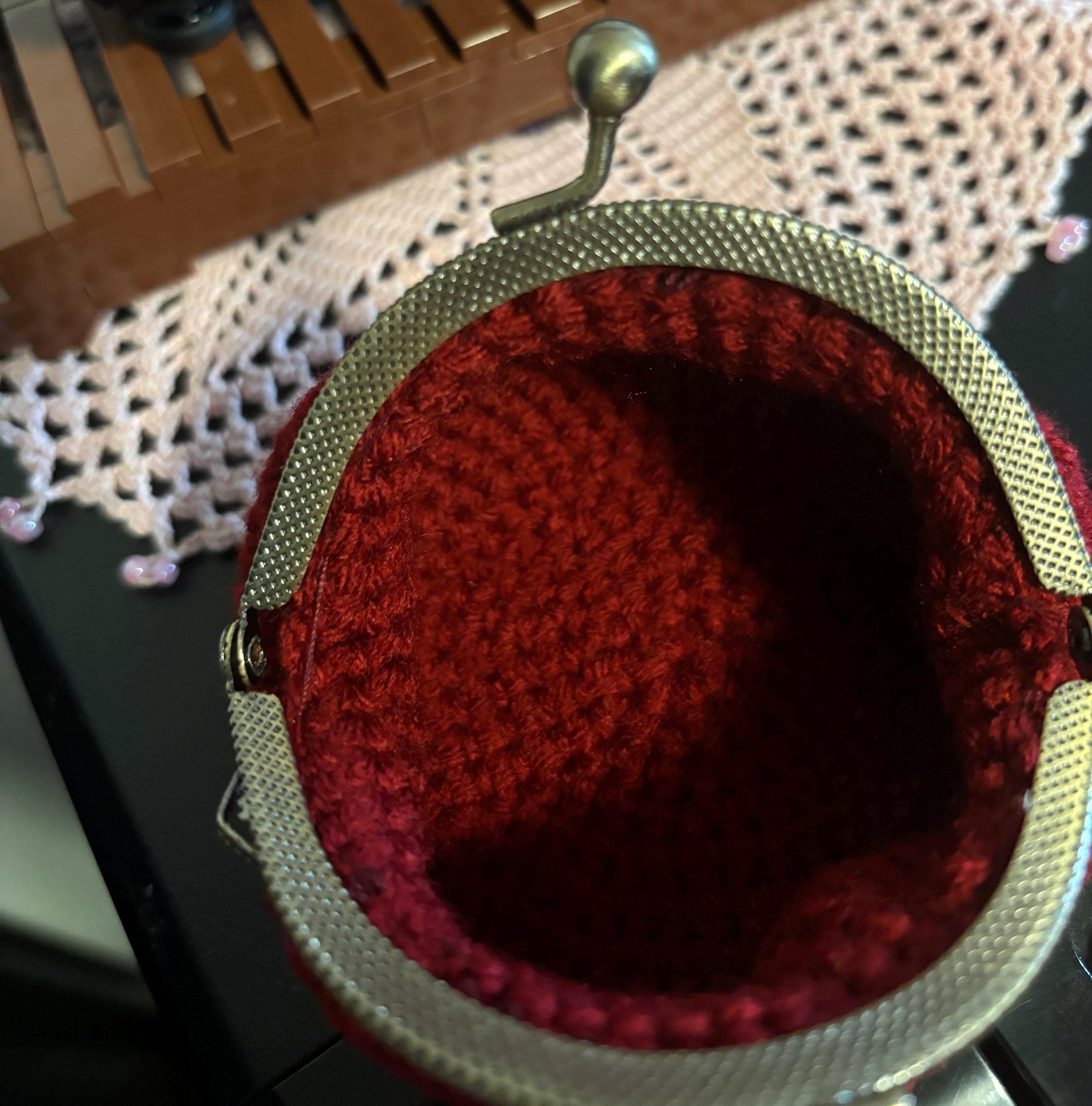 Crochet coin purse.