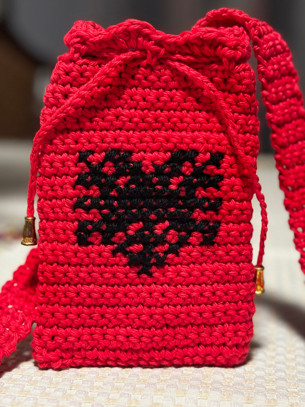 Albanian eagle crochet bag.