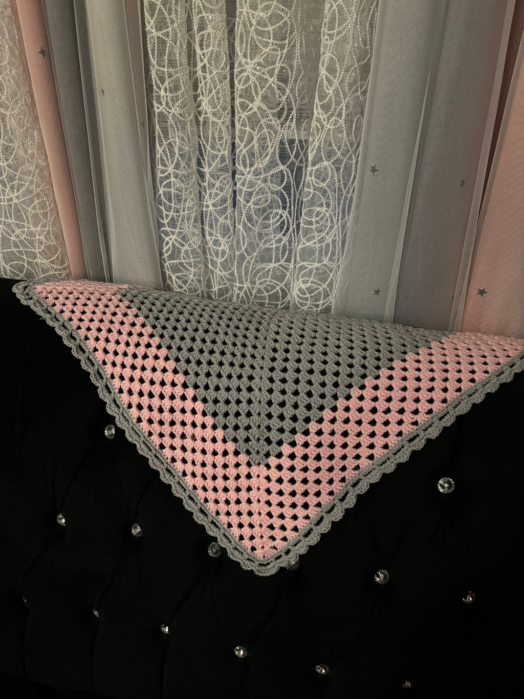 Crochet sofa, love seat anf chair back set.