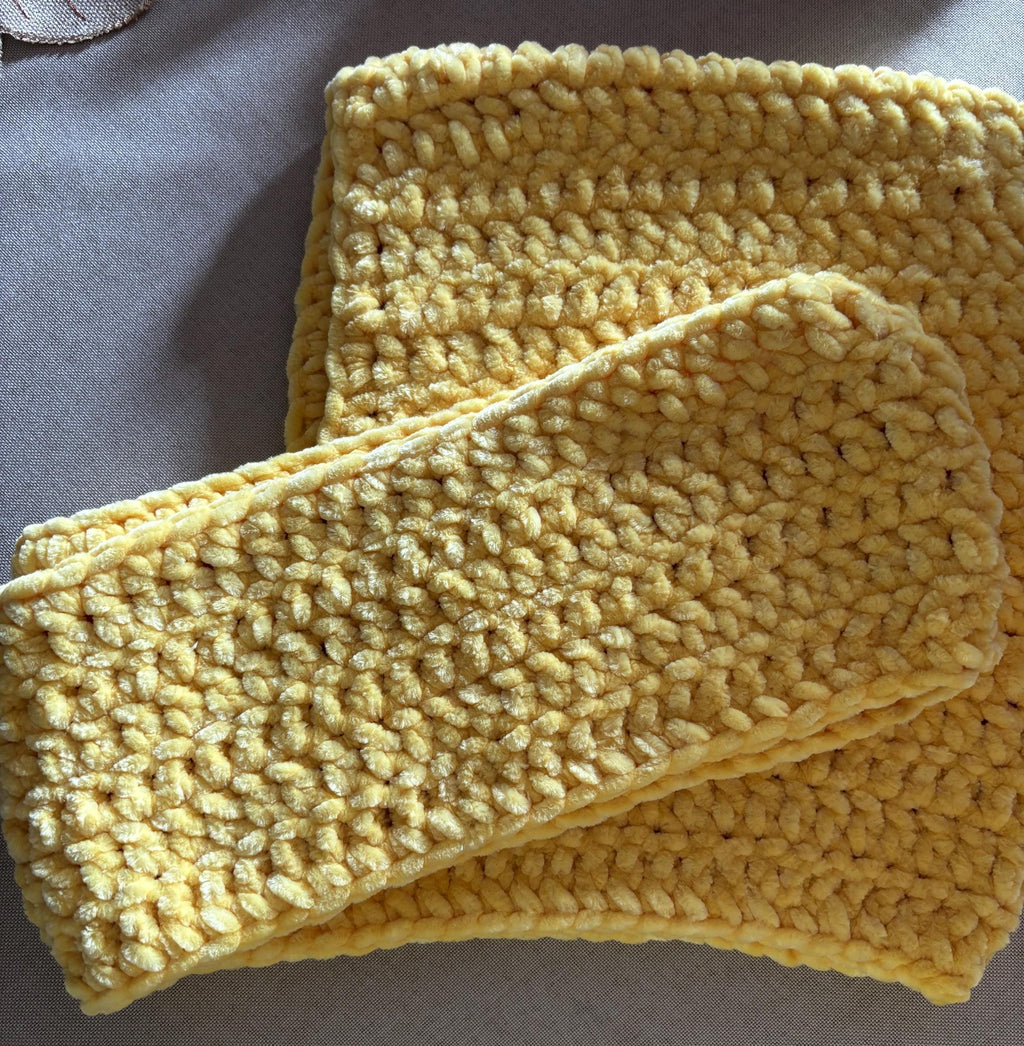 Crochet hooded scarf for toddlers.