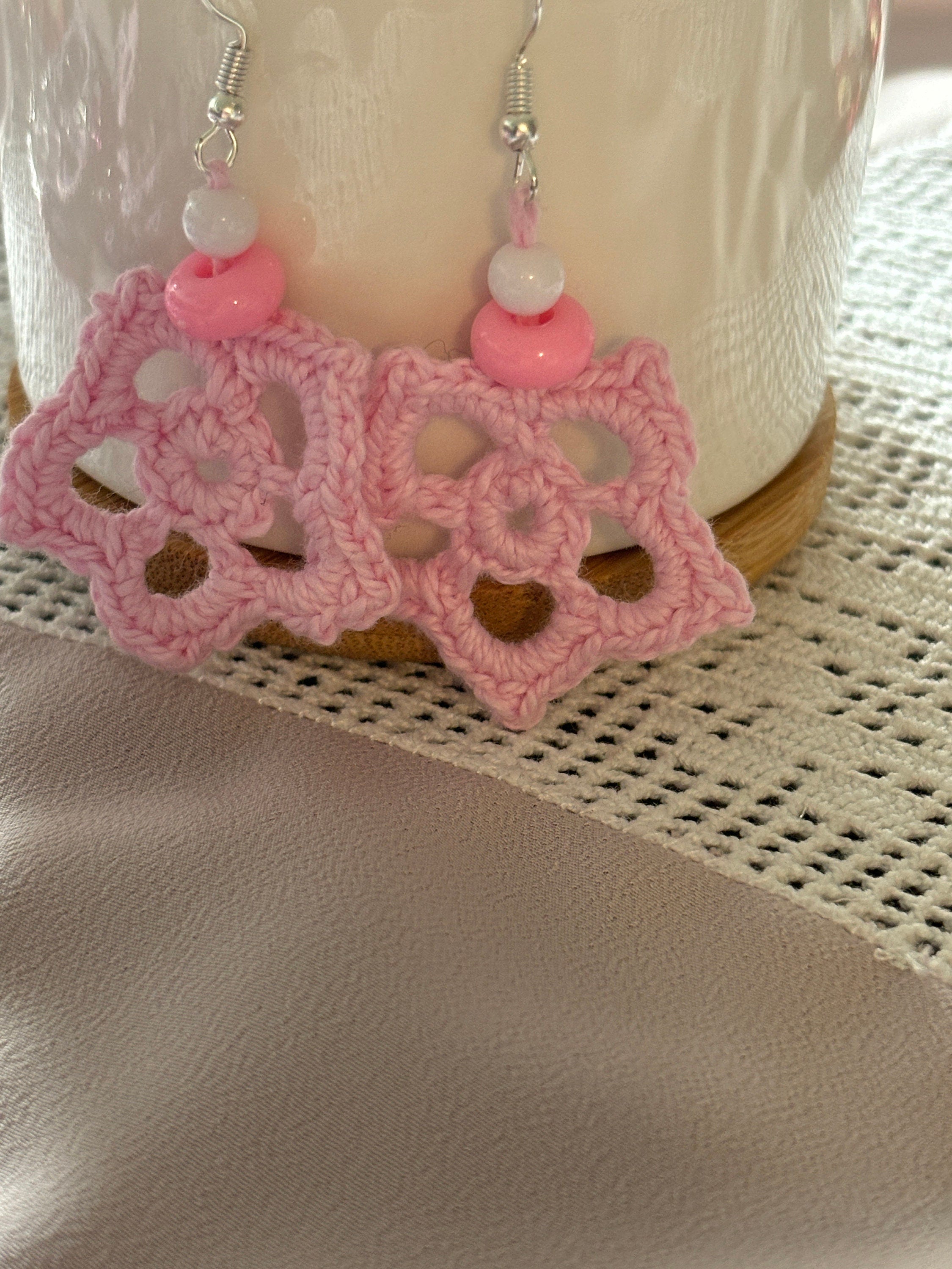 Crochet Flower Earrings: Handmade Summer Colors