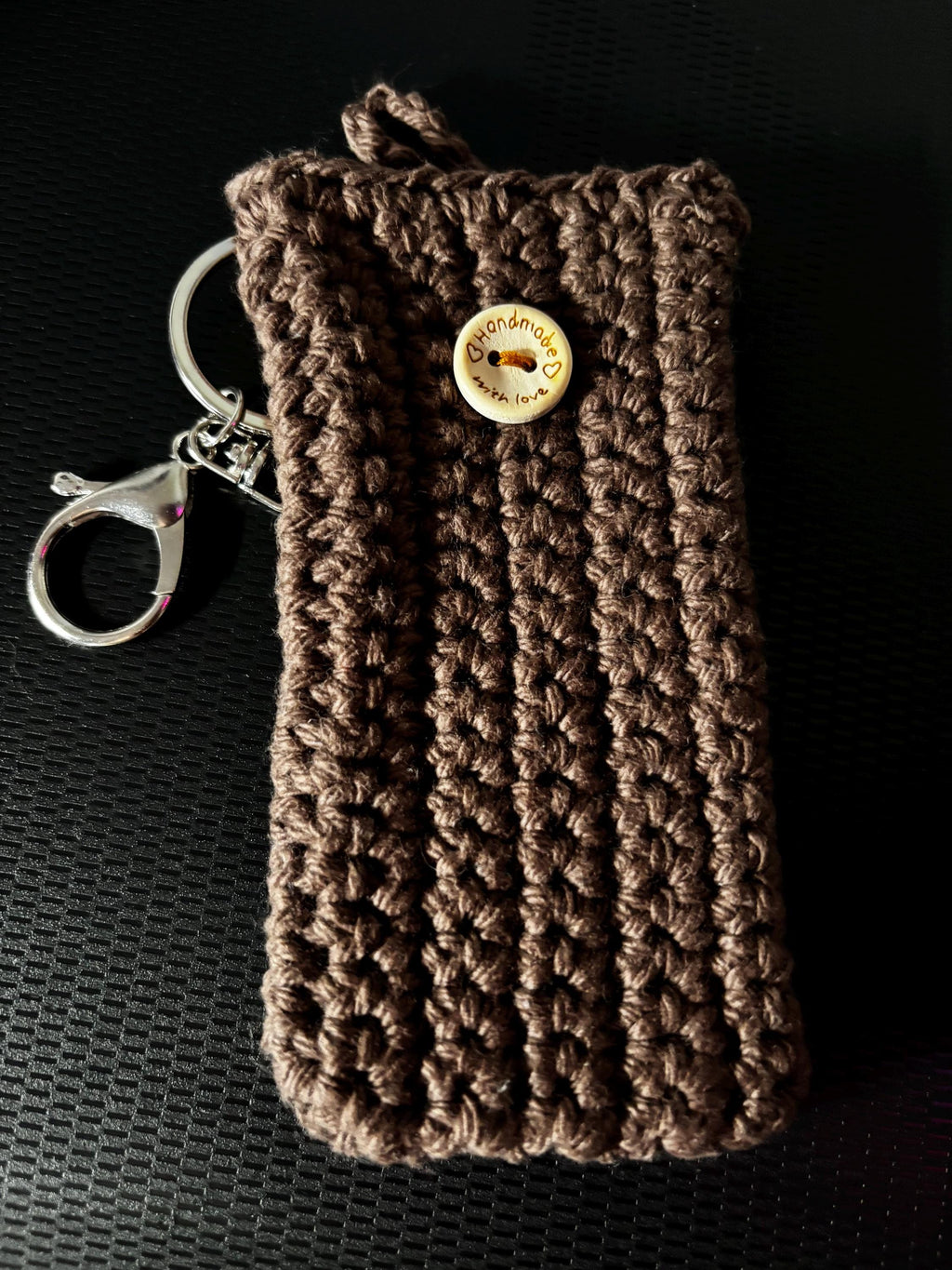 Crochet card holder.