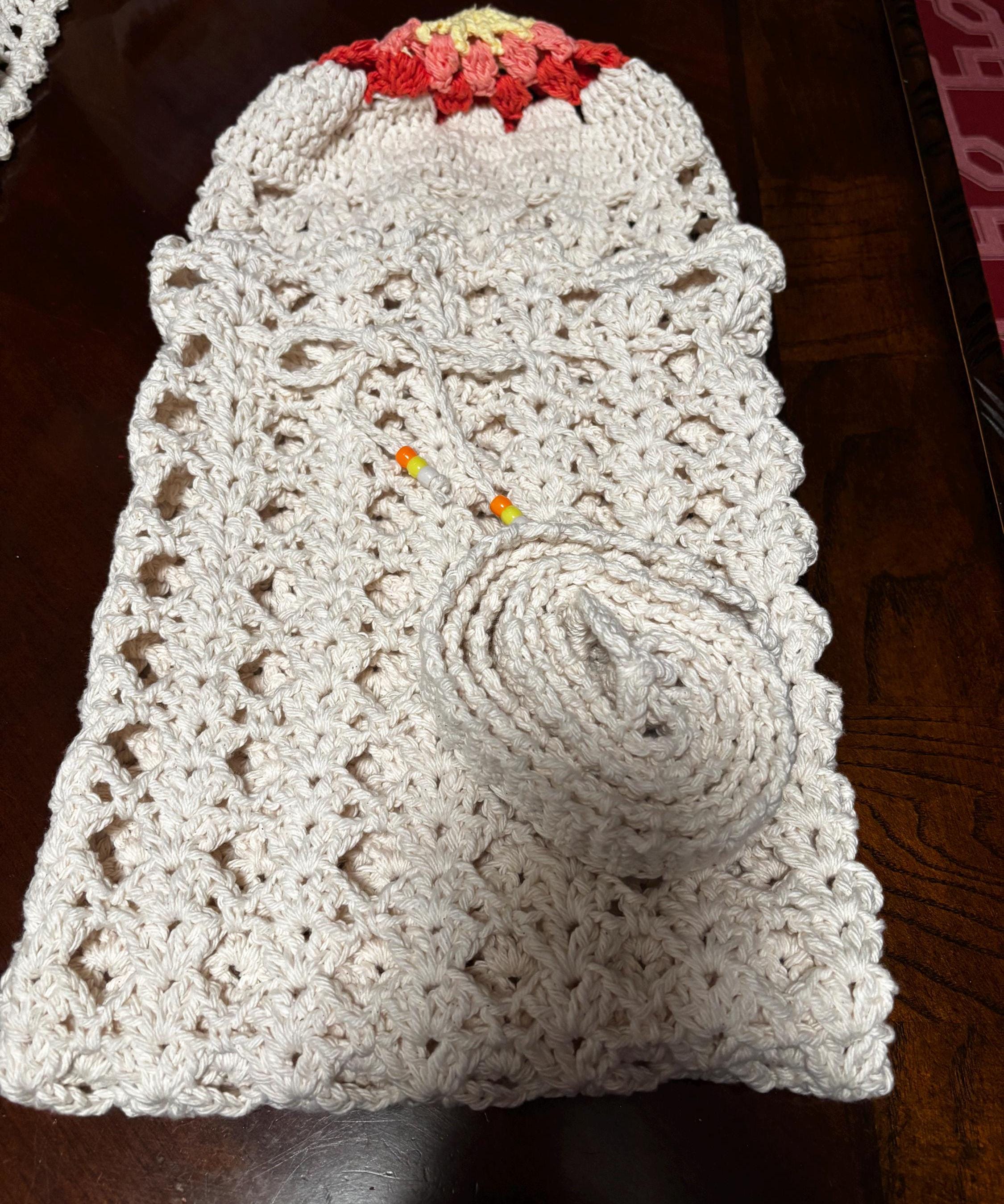 Crochet yoga mat bag.