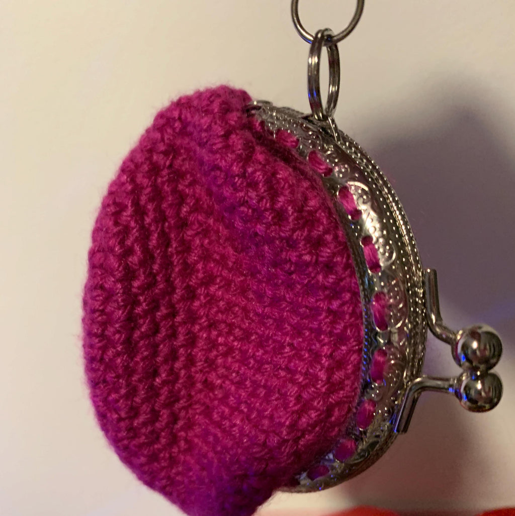 Crochet coin purse.