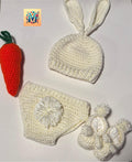 Crochet bunny baby set.