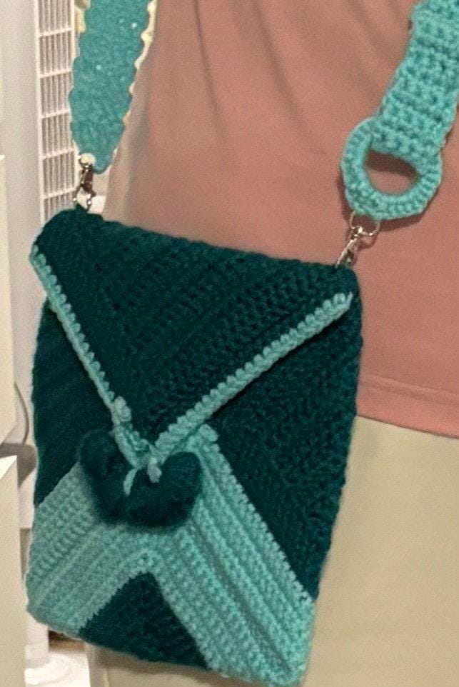 Crochet crossbody bag.
