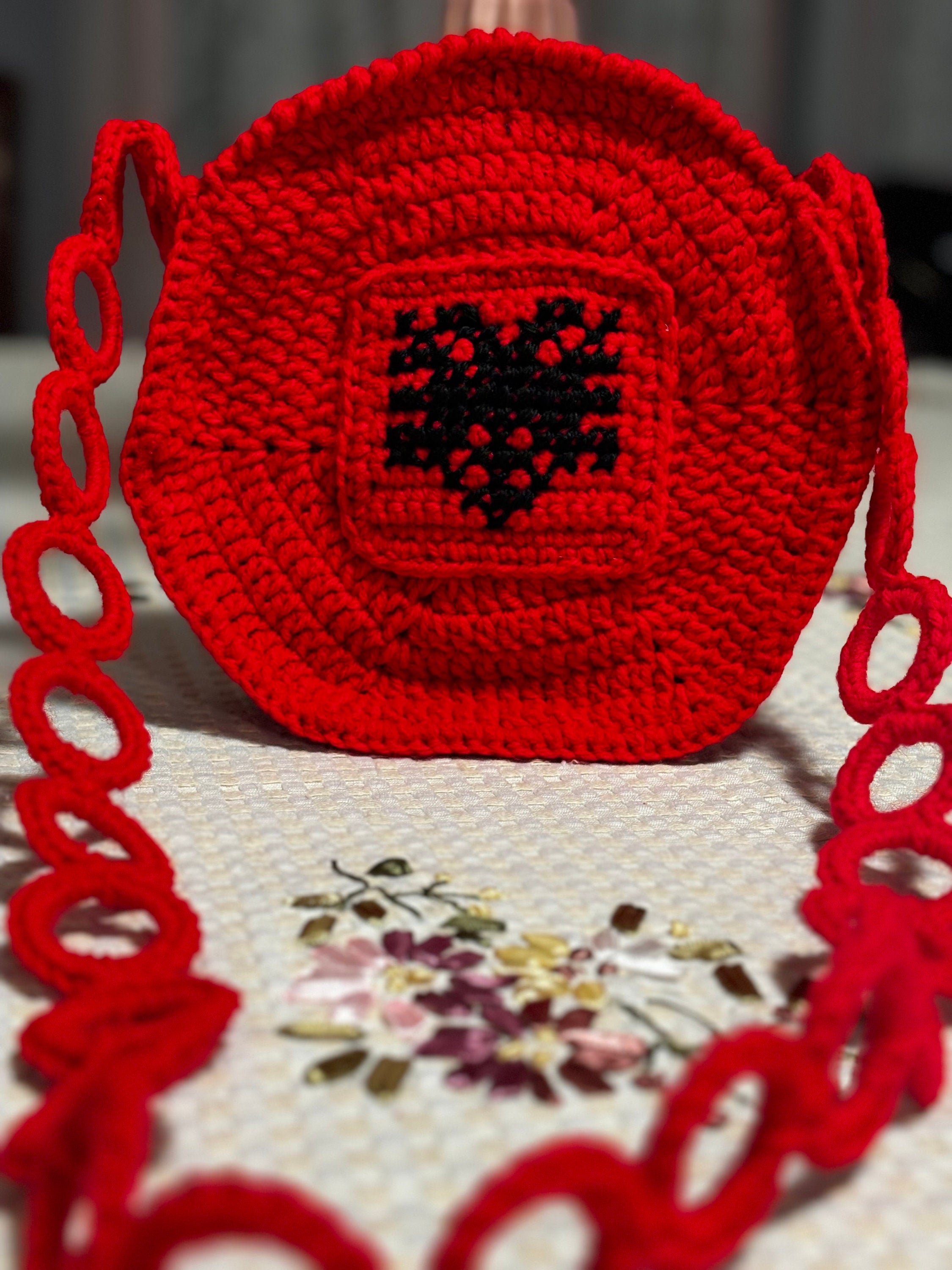 Albanian eagle crochet bag.