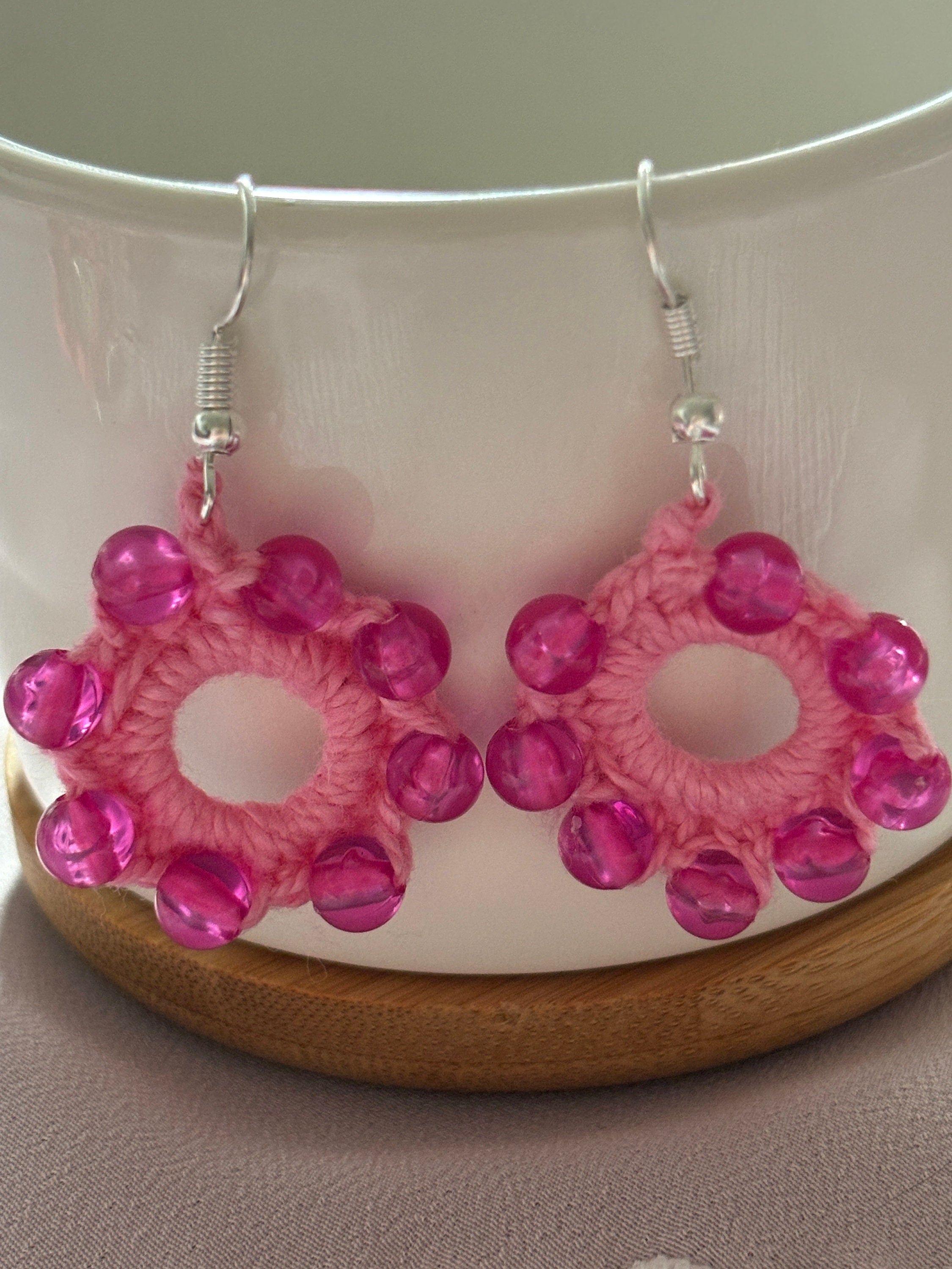 Crochet Flower Earrings: Handmade Summer Colors