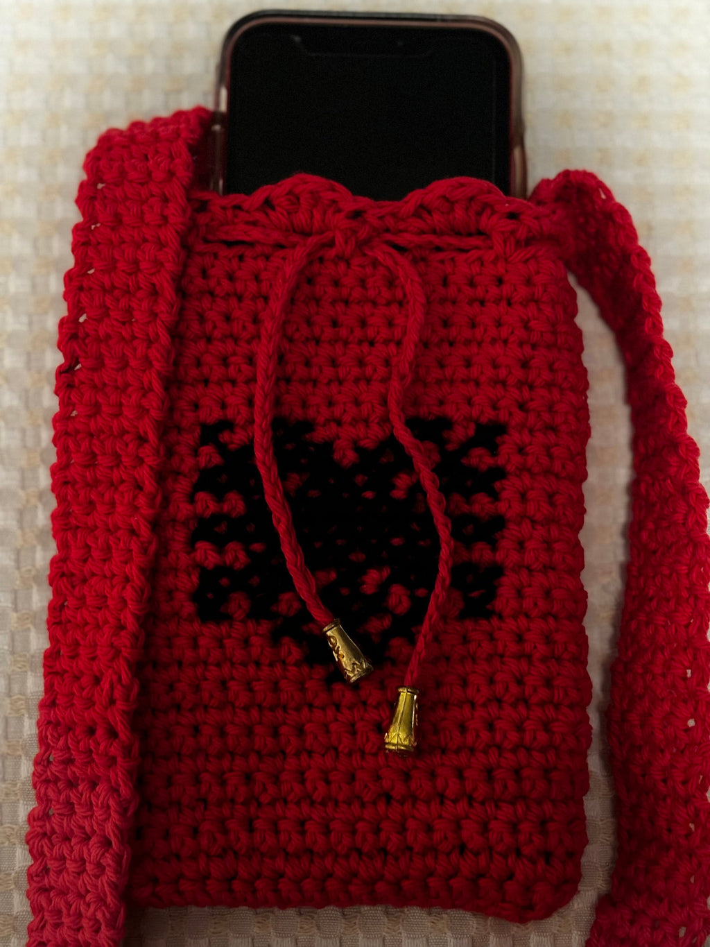 Albanian eagle crochet bag.