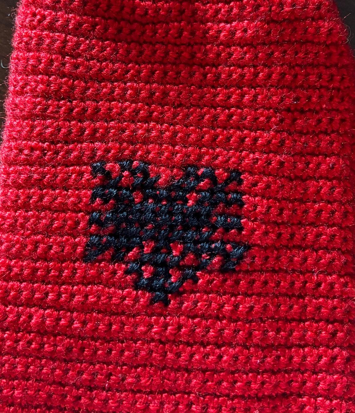 Albanian flag crochet crossbody