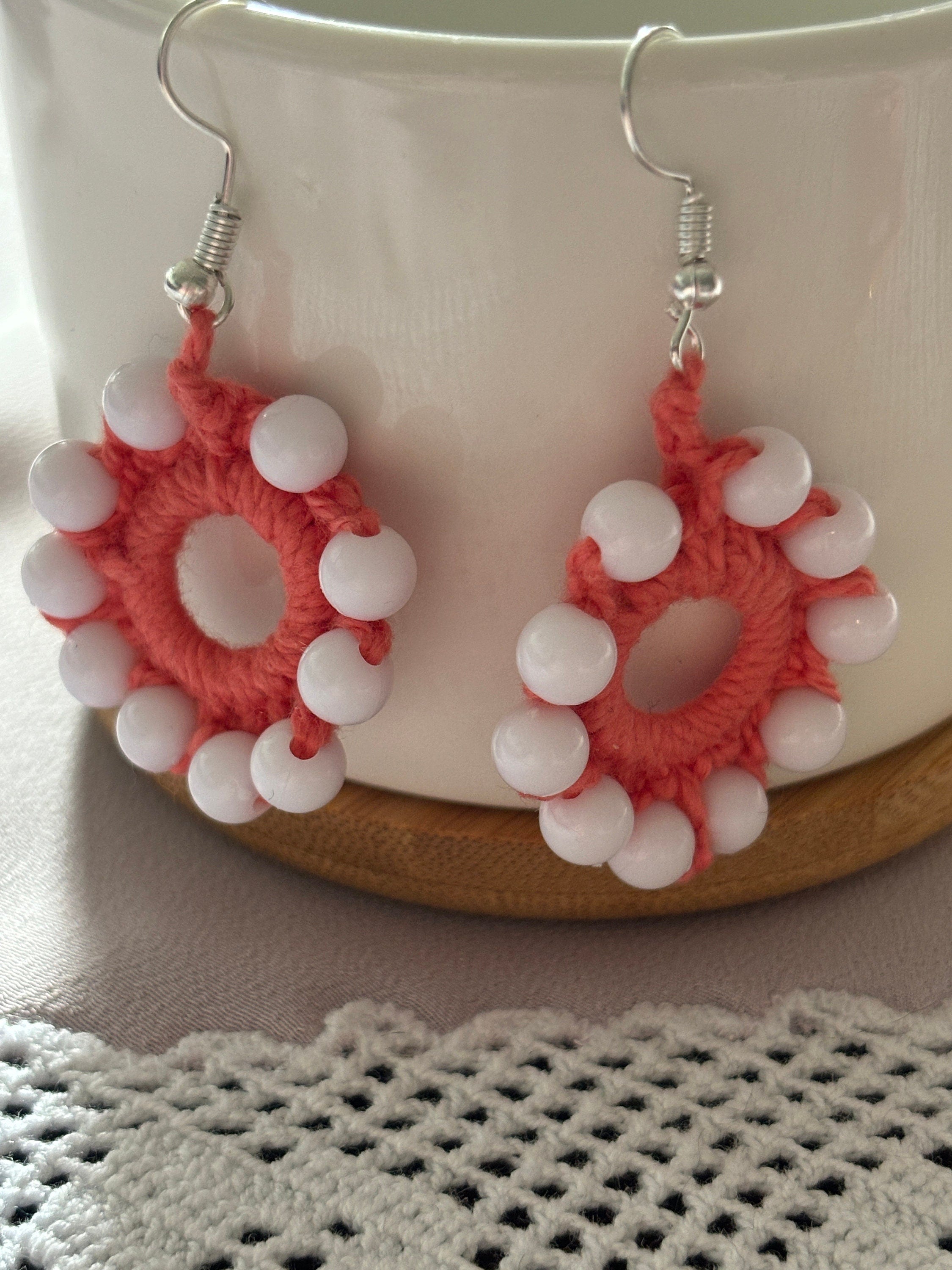 Crochet Flower Earrings: Handmade Summer Colors