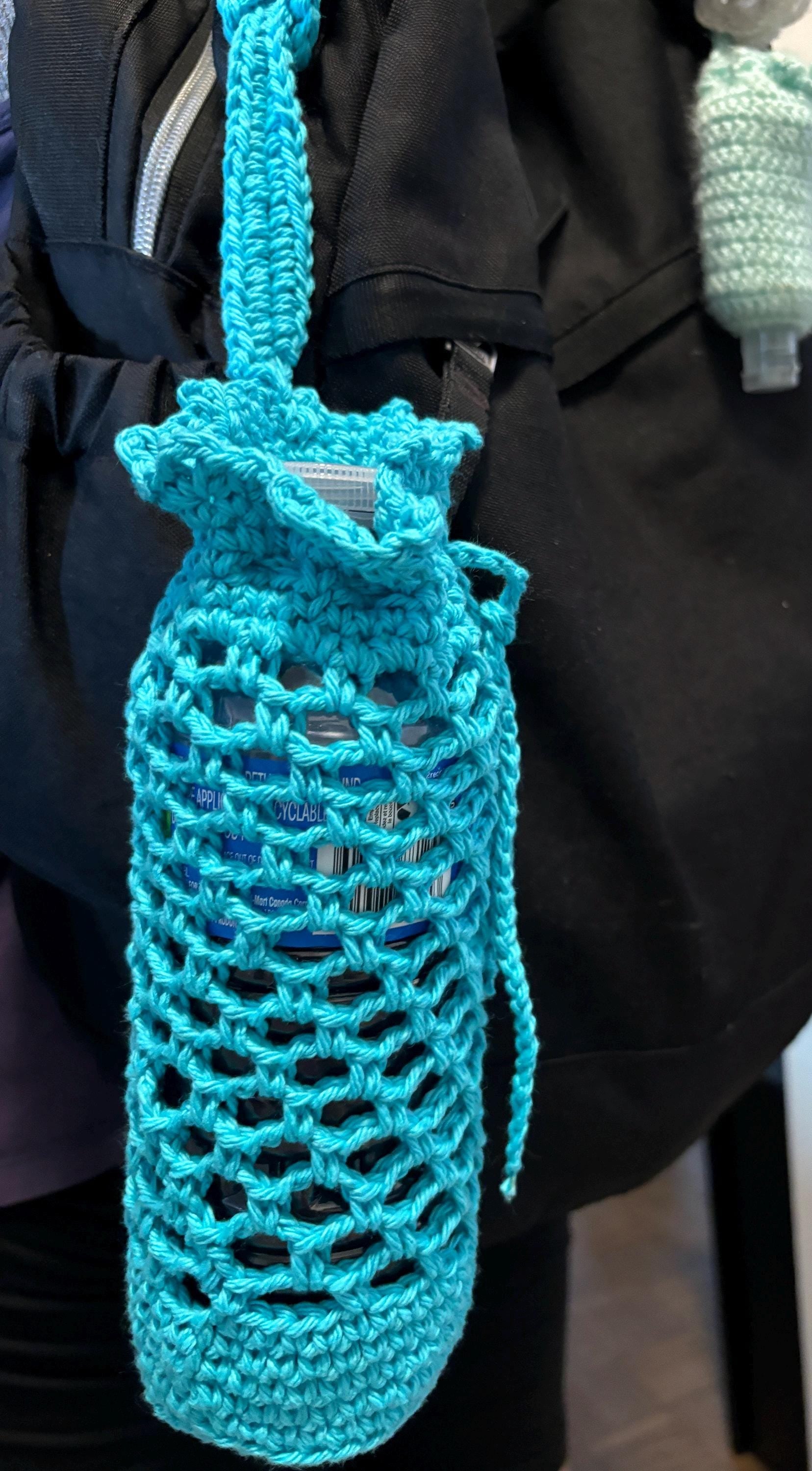 Crochet water bottle holder.