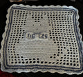 Crochet pet blanket.