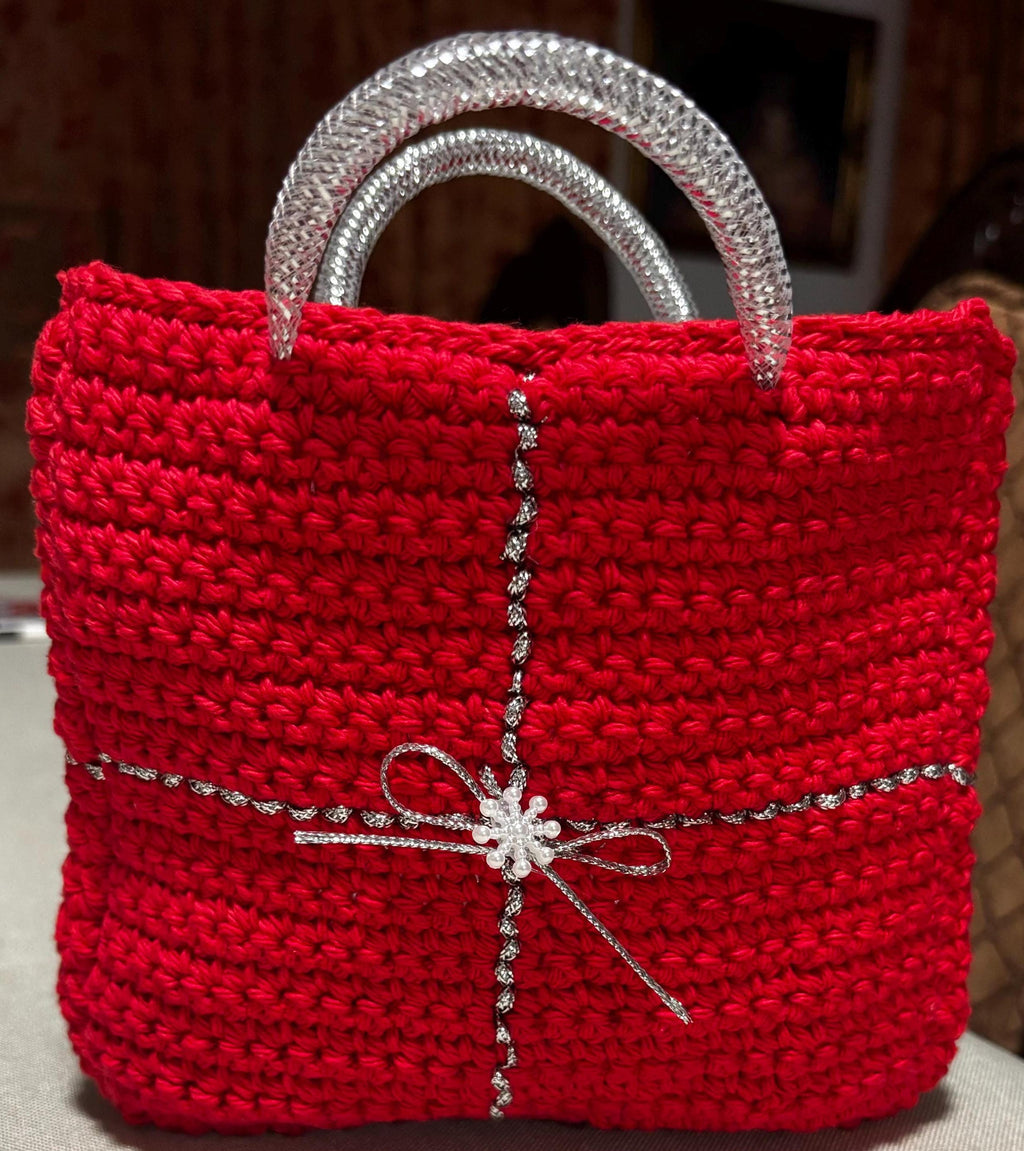 Crochet gift bag.